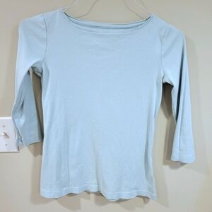 Talbots Aqua 3/4 Sleeve Tee